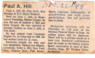 1988 Obituary Paul Andrew Hill